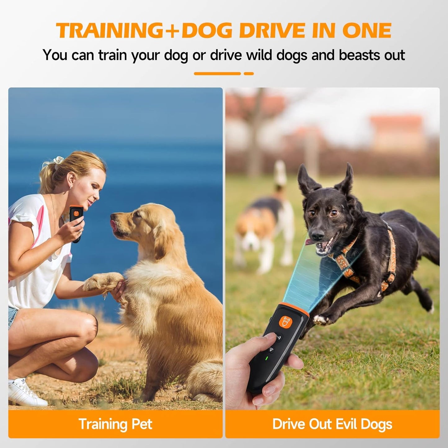 Anti Barking Device Ultrasonic Dog Bark Deterrent LED Flash+Sound Wave Drive Dog Barking Deterrent Dog Barking Control Devices Ultrasonic Bark Control Training &Behavior Aids for Dogs